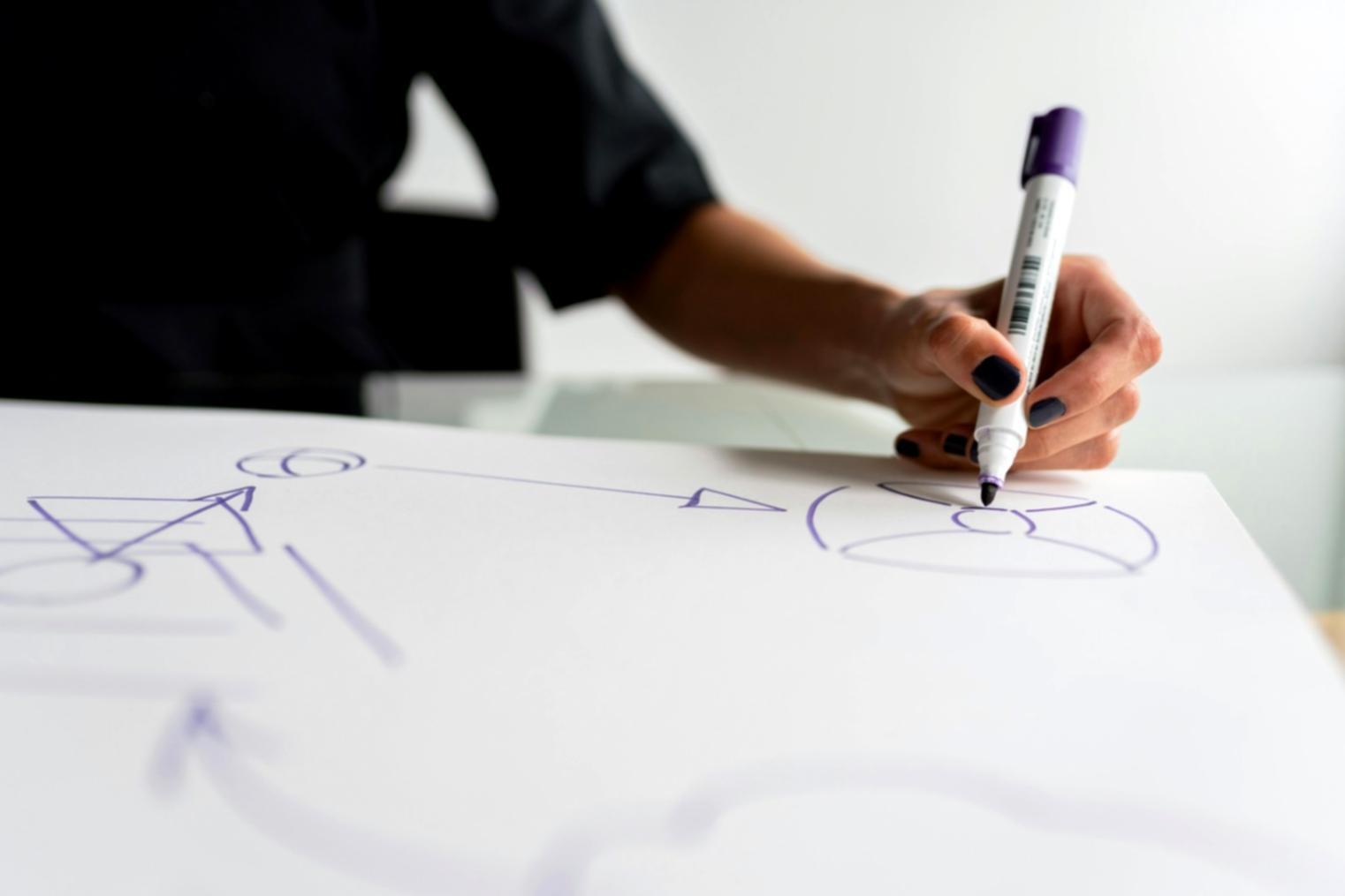 Künstler beim Malen eines detailreichen Aquarellbildes mit verschiedenen Pinseln und Farben